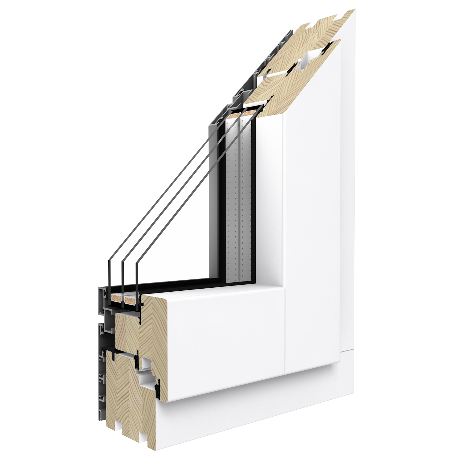 DUOLINE Holz-Aluminium-Fenster Profilansicht