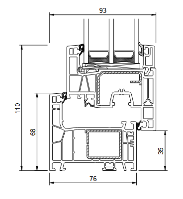 IDEAL NEO AD PVC-Fenster Profilansicht