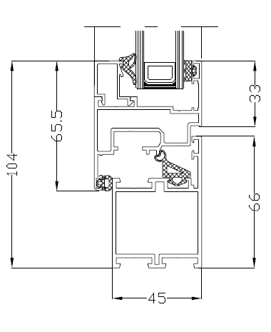 MB-45 Aluminium-Fenster