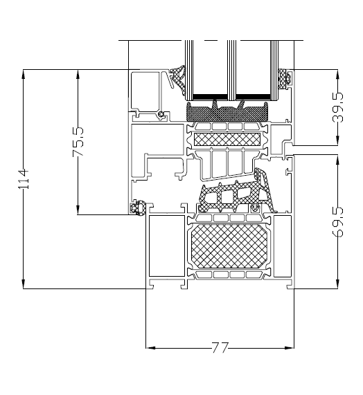 MB-86N SI Profilquerschnitt — 86mm Bautiefe