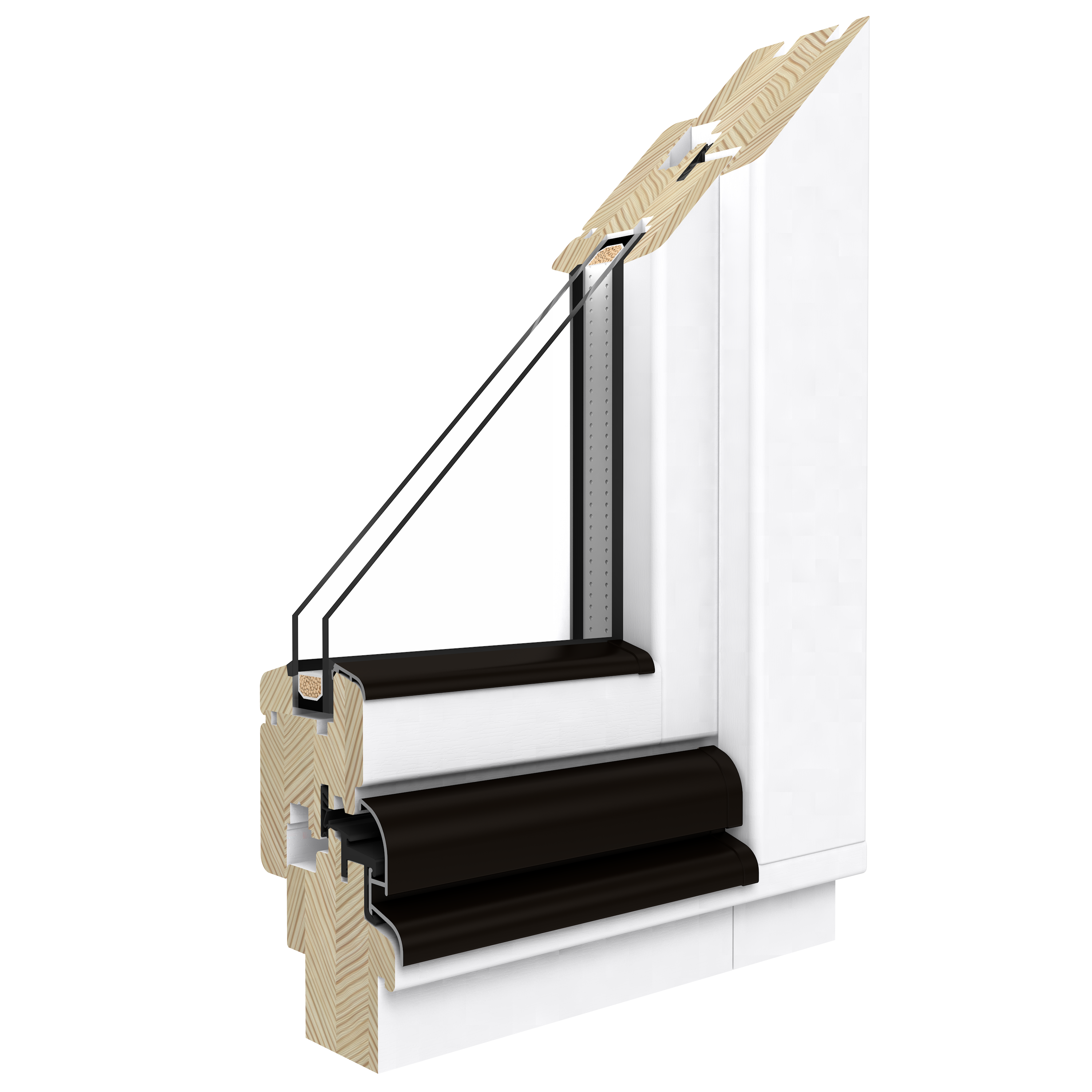 SOFTLINE Holzfenster Profilansicht