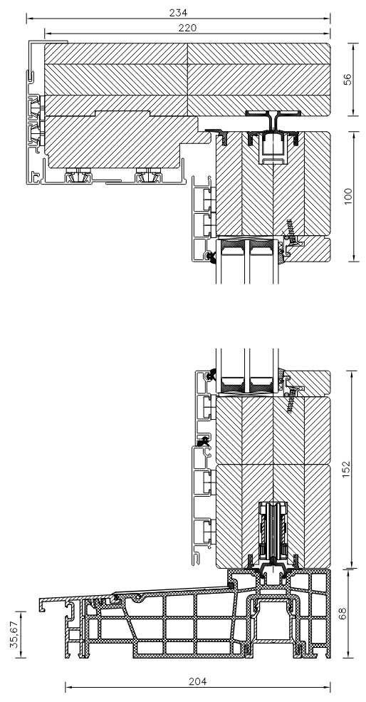 DUOLINE HS Holz-Alu-Hebeschiebetür Rendering